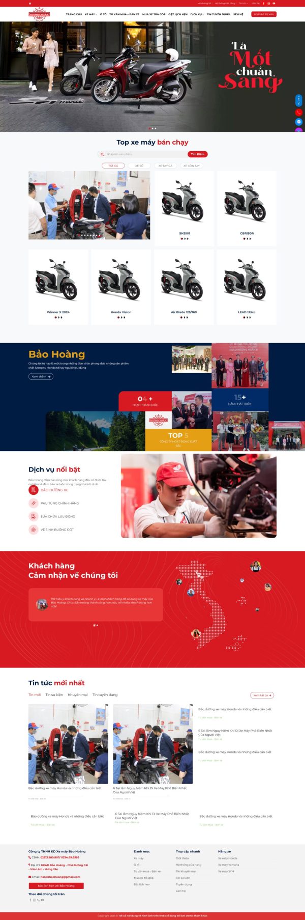 Giao Diện Website Bán Xe Máy Chuyên Nghiệp: Tối Ưu SEO, Tăng Đơn Hàng