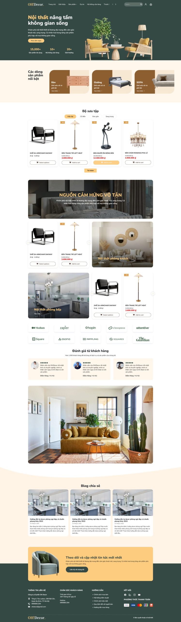 Mẫu Website Nội Thất Sang Trọng Đẹp Hiện Đại tại Buôn Ma Thuột, Đắk Lắk