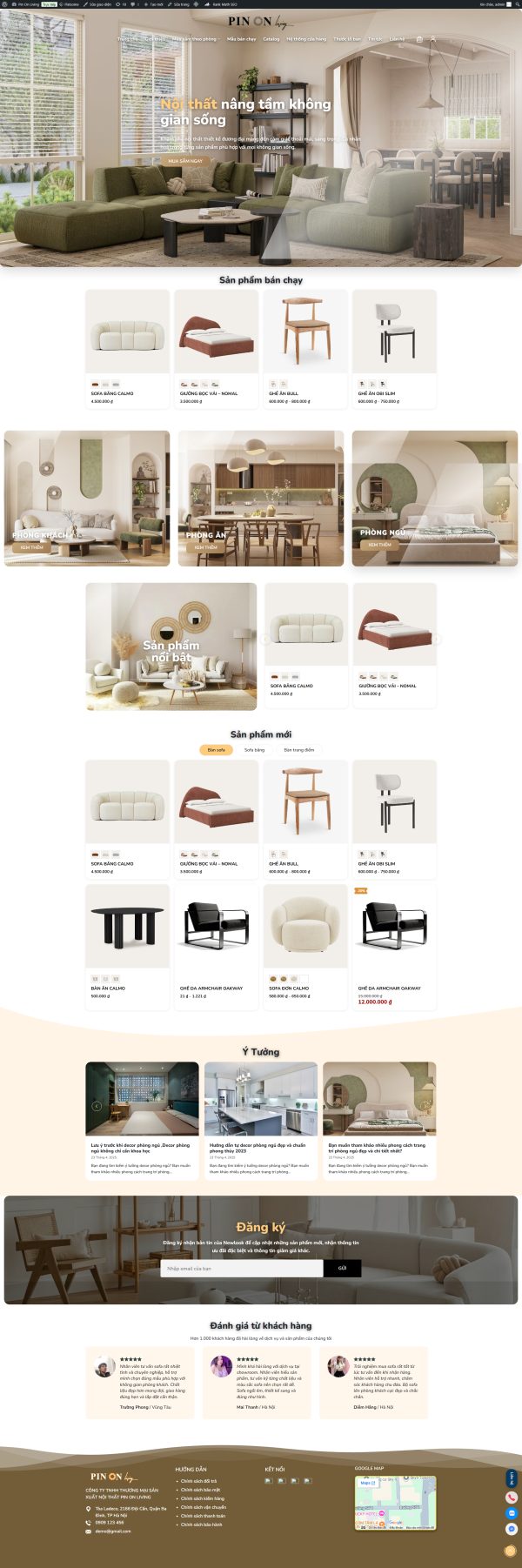 Theme wordpress bán sofa hiện đại chuẩn seo