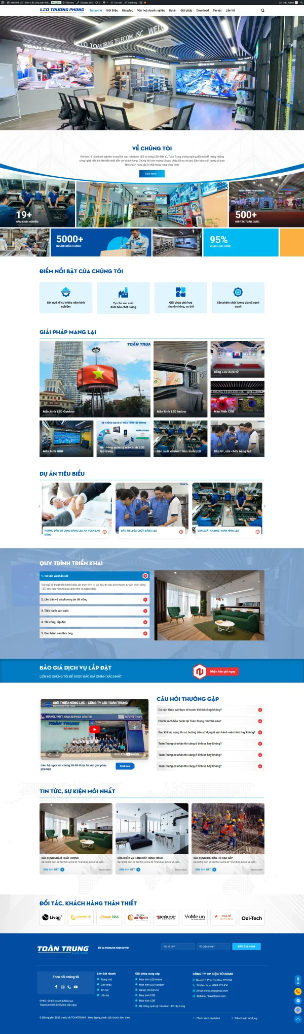 Theme WordPress Công Ty Màn Hình LED – Giao Diện Hiện Đại, Chuẩn SEO