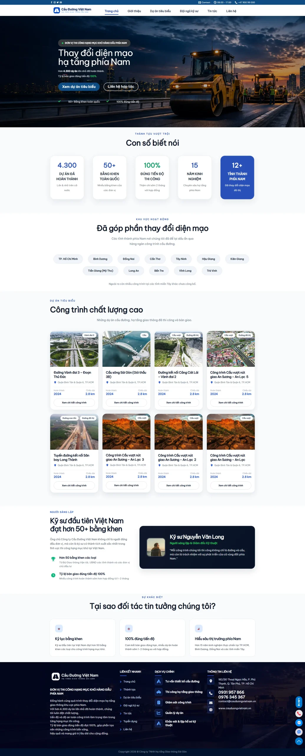 Theme wordpress công ty xây dựng cầu đường – Giao diện chuyên nghiệp tại Buôn Ma Thuột, Đắk Lắk