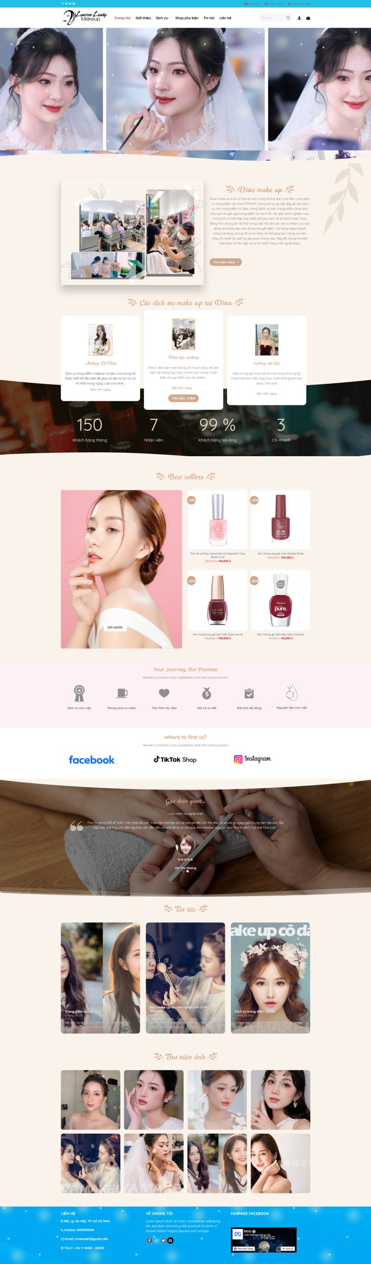 Theme WordPress Makeup – Giao Diện Studio Trang Điểm Chuẩn Marketing 2026 tại Buôn Ma Thuột, Đắk Lắk