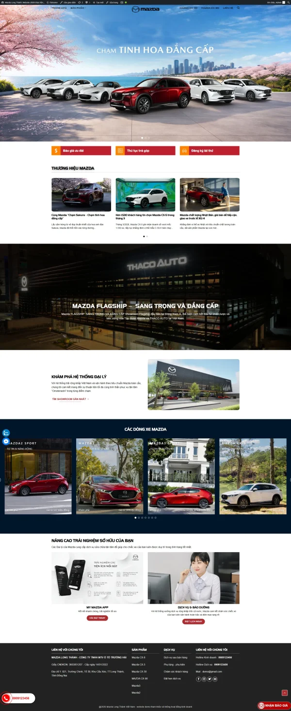Theme wordpress showroom bán xe mazda